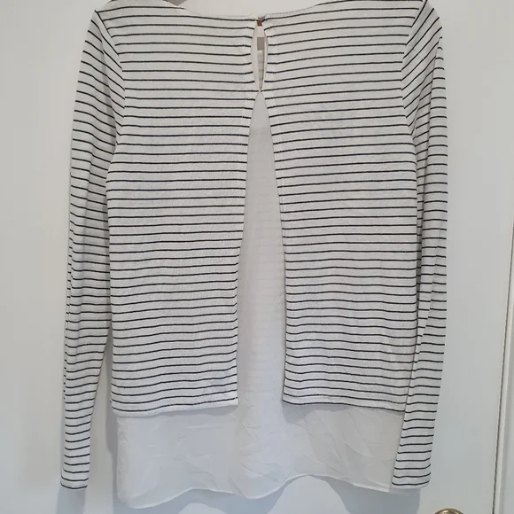 Forever New size small long sleeve striped top with sheer lining - Picture 4 of 5